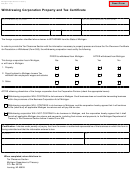 Form 508 - Withdrawing Corporation Property And Tax Certificate