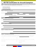 Form Rut-60 - Certification For Aircraft Exemption