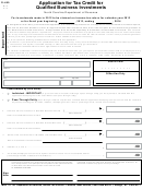 Form D-499 - Application For Tax Credit For Qualified Business Investments - 2013