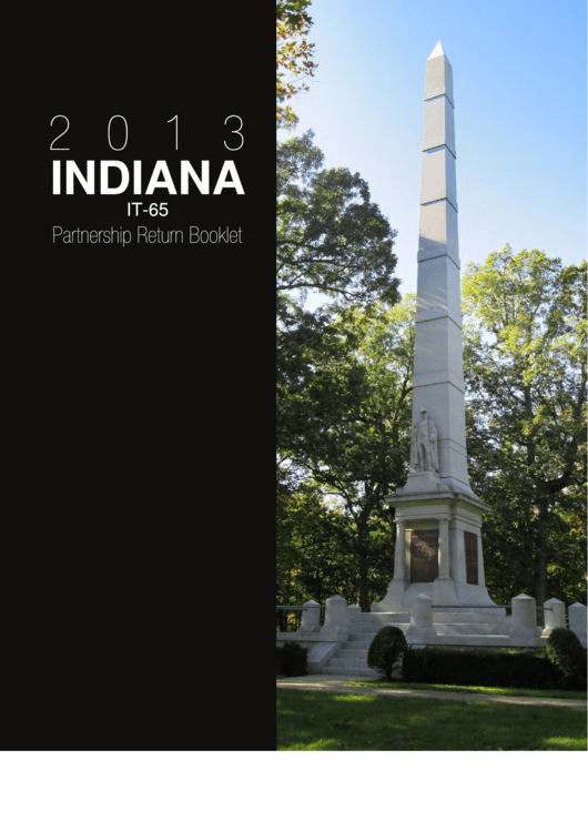 Form It-65 - Indiana Partnership Return Booklet - 2013 Printable pdf