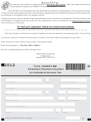Form 1040ext-me - Extension Payment Voucher For Individual Income Tax - 2012