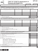 Form Ct-41 - Claim For Credit For Employment Of Persons With Disabilities - 2013