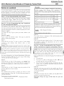 Instructions For Arizona Form 201 - 2013