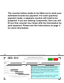 Fillable Form 40es - Estimated Income Tax Payment Voucher - 2012 Printable pdf