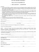 Real Estate Transfer Tax - City Of Country Club Hills, Illinois Printable pdf
