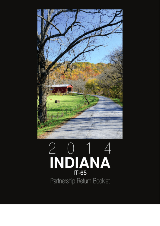 Form It-65 - Indiana Partnership Return Booklet - 2014 Printable pdf