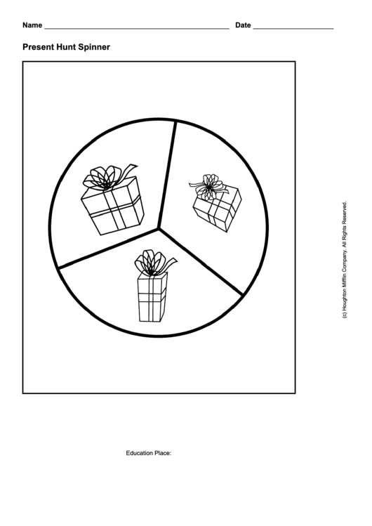 Present Hunt Spinner Template Printable pdf