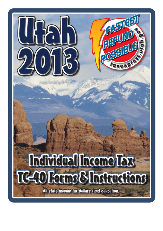 Instructions For Individual Income Tax Return (Tc-40) - 2013 Printable pdf