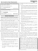 Instructions For Form 345 - Arizona Credit For New Employment - 2014