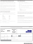 Delaware Form De 200-v - Electronic Filer Payment Voucher - 2012
