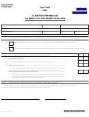 Delaware Form 209 - Claim For Refund Due On Behalf Of Deceased Taxpayer - 2012