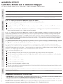 Form M23 - Minnesota Claim For A Refund Due A Deceased Taxpayer