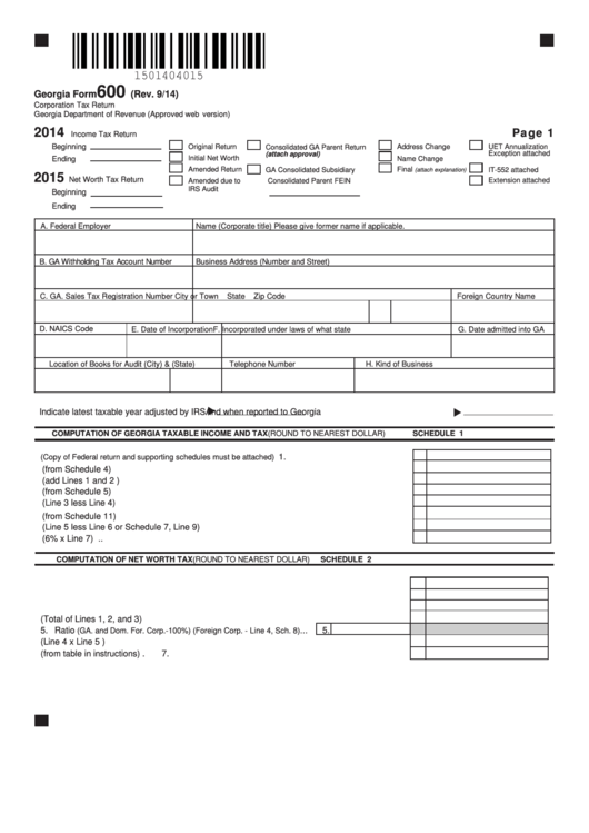 state of georgia corporate tax forms
