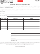Form 929 - Certificate Of Exclusive Agricultural Use