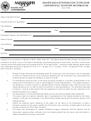 Form 21-003 - Waiver And Authorization To Release Confidential Taxpayer Information
