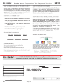 Form Ri-1065v - Rhode Island Corporation Tax Payment Voucher - 2013