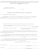 Form Ao 109 - Warrant To Seize Property Subject To Forfeiture - United States District Court