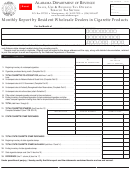 Fillable Monthly Report By Resident Wholesale Dealers In Cigarette Products - Alabama Department Of Revenue Printable pdf