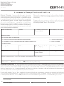 Form Cert-141 - Contractor's Exempt Purchase Certificate