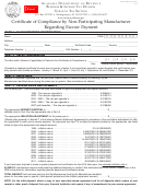 Certificate Of Compliance By Non-participating Manufacturer Regarding Escrow Payment - Alabama Department Of Revenue