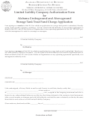 Limited Liability Company Authorization Form For Alabama Underground And Aboveground Storage Tank Trust Fund Charge Application - Alabama Department Of Revenue Printable pdf
