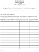 Form Com/att007-3 - Occupation Record And Financial Statement Of Individual License Applicant