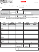 Fillable Form Tpp 807f - Monthly Inventory - Cost Of Sales Method Printable pdf