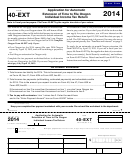 Form 40-ext - Application For Automatic Extension Of Time To File Oregon Individual Income Tax Return - 2014