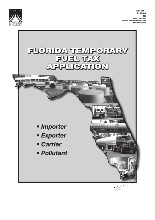 Form Dr-156t - Florida Temporary Fuel Tax Application Printable pdf