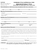 Form Tr-52 - Foreign Title Approval For Non-negotiable Title