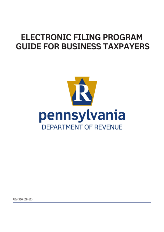 Form Rev-330 - Electronic Filing Program Guide For Business Taxpayers Printable pdf