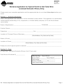 Montana Winspec Form - Montana Application For Special Permit To Sell Table Wine (licensed Domestic Winery Only)