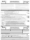 Form W-4p - Withholding Certificate For Pension Or Annuity Payments - 2013