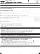 California Form 3809 - Targeted Tax Area Deduction And Credit Summary - 2012