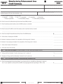 Fillable California Form 3808 - Manufacturing Enhancement Area Credit Summary - 2012 Printable pdf
