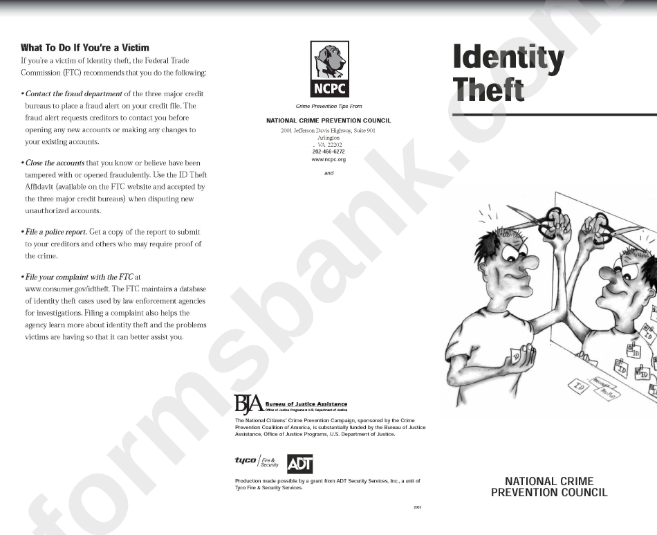 Identity Theft National Crime Prevention Council Printable Pdf Download 4414