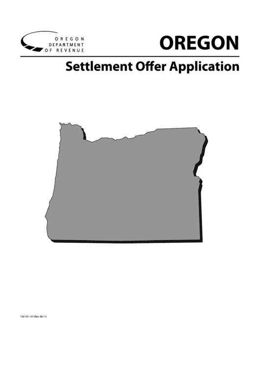 Fillable Settlement Offer Application Form - Oregon Department Of Revenue Printable pdf