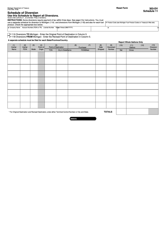Fillable Form 3750 - Schedule Of Diversions Printable pdf