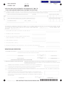 Form 1027 - Application For Automatic Extension Of Time To File A Delaware Individual Income Tax Return - 2013