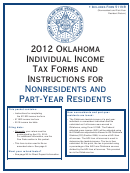 Form 511nr - Oklahoma Nonresident/ Part-year Income Tax Return - 2012