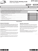 Fillable Form Dtf-630 - Claim For Green Building Credit - 2015 Printable pdf