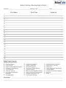 Safety Training/meeting Sign In Sheet Template