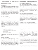 Instructions For Alaska 2013 Permittee Quarterly Report