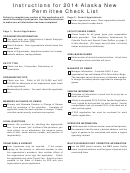 Instructions For 2014 Alaska New Permittee Check List