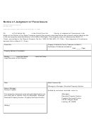 Form 3731 - Notice Of Judgment Of Foreclosure
