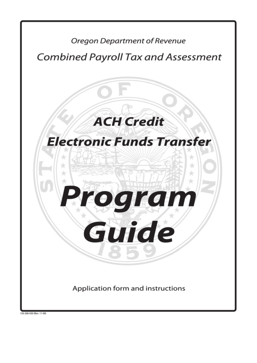 Fillable Form 150-206-030 - Ach Credit Agreement And Application For Combined Payroll Tax And Assessment Printable pdf