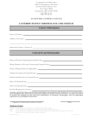 Form Com/att-011-2 - Catered Event Certificate And Notice
