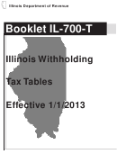 Booklet Il-700-t - Illinois Withholding Tax Tables