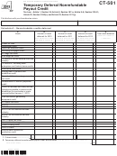 Form Ct-501 - Temporary Deferral Nonrefundable Payout Credit - 2013 Printable pdf