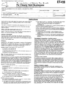 Form Et-416 - Computation Of Estate Tax Credit For Closely Held Businesses